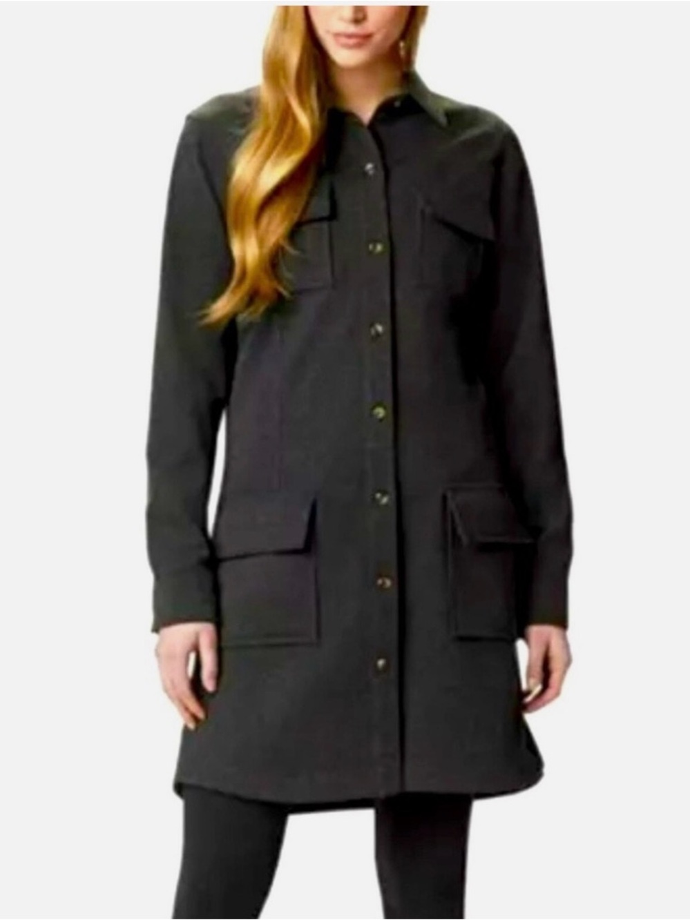 Columbia Butte Hike Ponte Cargo Dress Black Sz L EUC